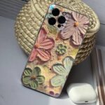 قاب موبایل ( آیفون _ سامسونگ ) گل آبرنگی ژله ای سه بعدی