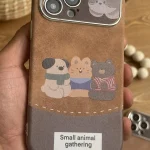 قاب موبایل آیفون مزرعه حیوانات قهوه ای دورنگ سنگشور