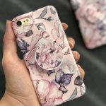 قاب موبایل آیفون گل نقاشی + پاپسوکت رایگان ( 1025 ) ( 1026 )