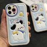 قاب موبایل آیفون توله سگ پوچاکوی چرمی برجسته