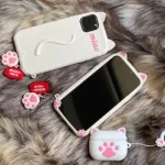 قاب موبایل آیفون پنجه گربه میومیو + آویزست