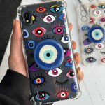 قاب موبایل سامسونگ چشم نظر پشت بیرنگ + پاپسوکت
