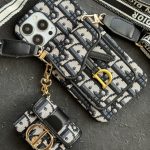 قاب موبایل ( آیفون - سامسونگ ) دیور آویز یک طرفه لوگو فلزی جاکارتی دار