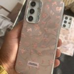 قاب موبایل سامسونگ گل رزیتا پاپیون رزگلد