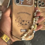 قاب موبایل ( آیفون ) کیوت پاپی خال خالی داکس هوند سوسیسی ( بدون بند )