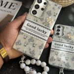 قاب موبایل سامسونگ گل شانس صدفی بندست