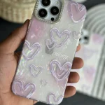 قاب موبایل ( آیفون - سامسونگ ) قلب مرکوری صدفی صورتی