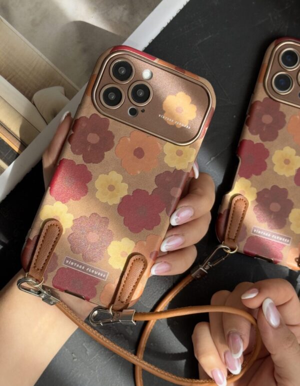 قاب موبایل آیفون قاب گل وینتیج فلاور بندی