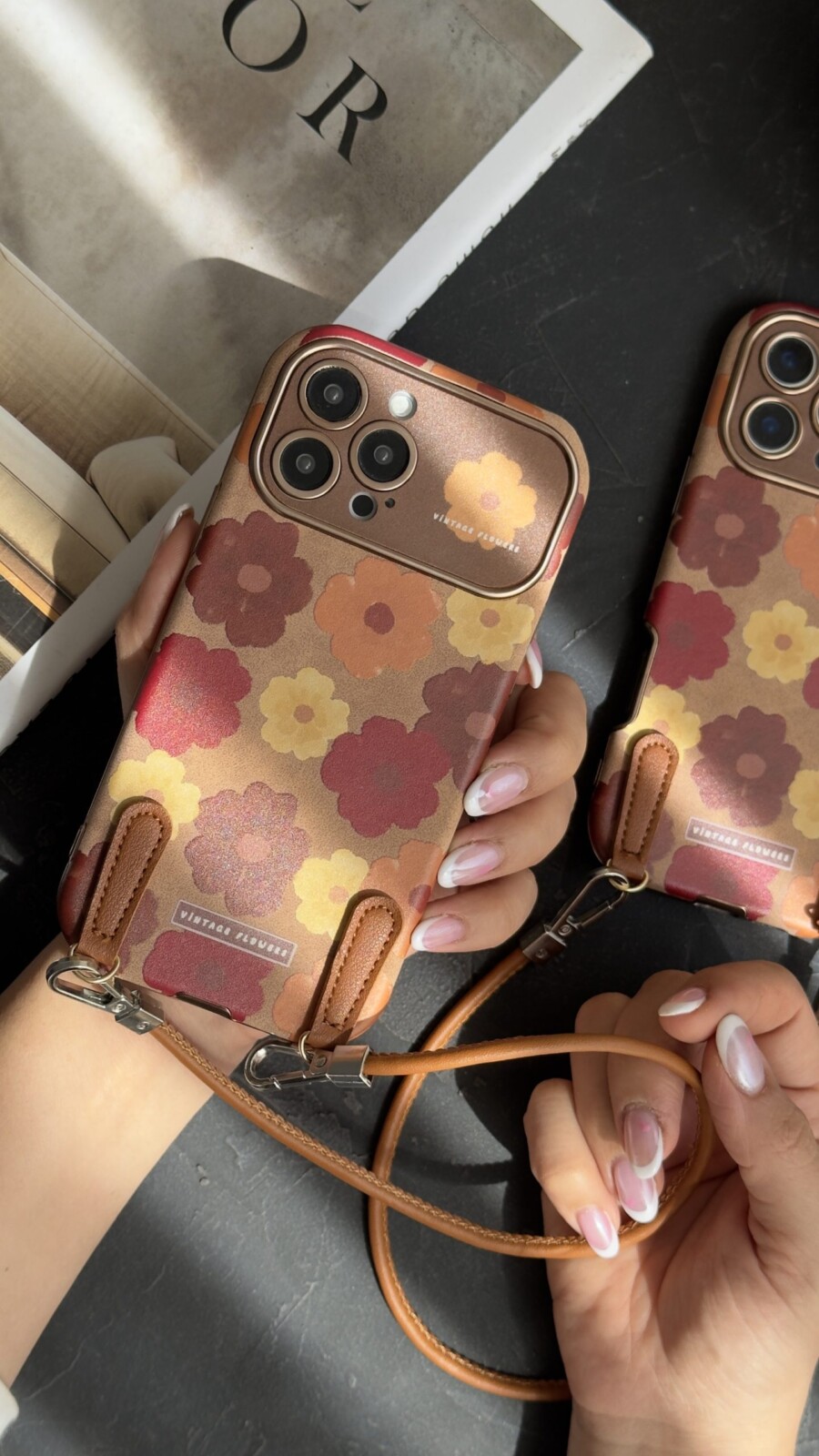 قاب موبایل آیفون قاب گل وینتیج فلاور بندی