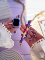 بند اپل واچ بافت بنفش کنفی با گارد سیلیکونی (کدw5060) - تصویر 2