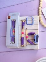 بند اپل واچ بافت بنفش کنفی با گارد سیلیکونی (کدw5060)