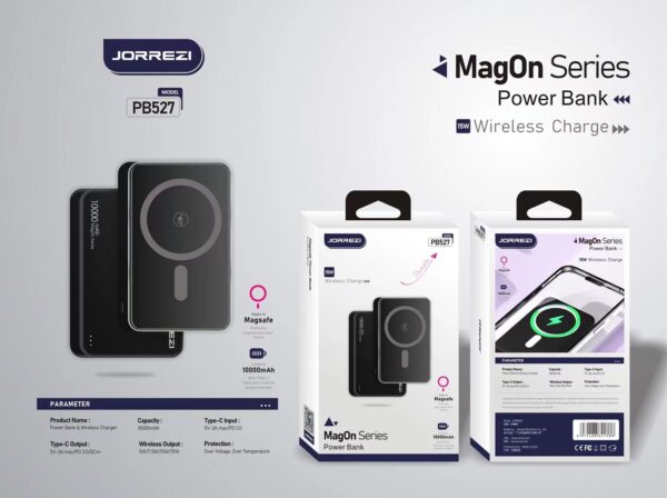 پاور بانک 10 هزار MagOn Series برند JORREZI  (کدB9016) - تصویر 5