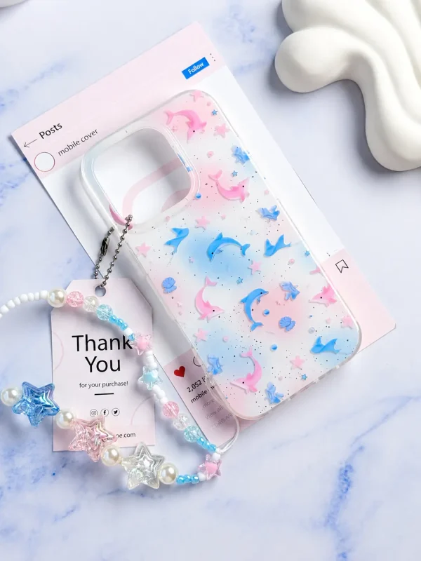 قاب Pastel Star Dolphin با آویز (کدC2251) - تصویر 2