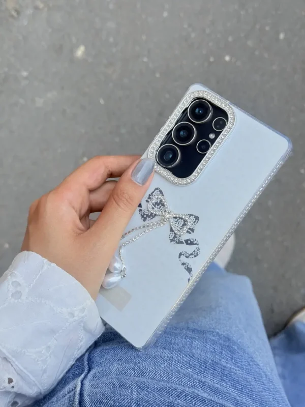 879e08 قاب پاپیون دور لنز نگین/شاین Lovely Power سامسونگ و شیائومی (کدC2262) - Image 1